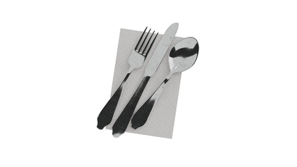 Cutlery Set on Napkin
