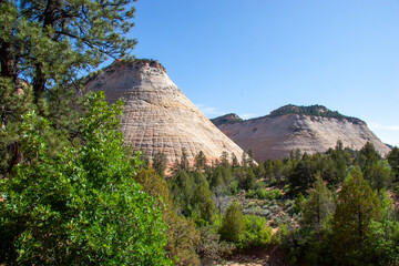 scenic hills and mountains at zion national park