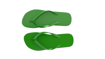 Green Flip Flops on Transparent Background
