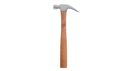 Wooden Handled Claw Hammer on Transparent Background