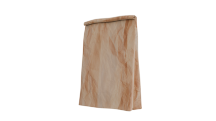 Brown Paper Bag on Transparent Background