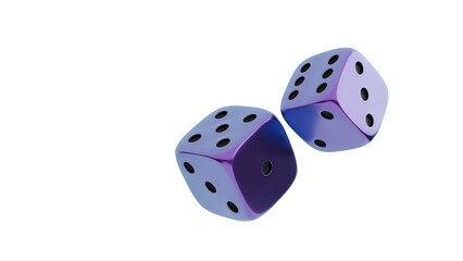 Purple Dice on Transparent Background