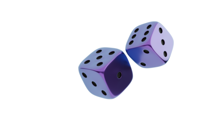 Purple Dice on Transparent Background