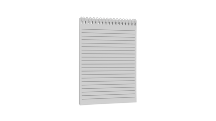 Blank Lined Notepad Isolated on Transparent Background