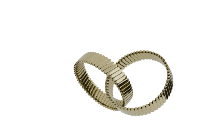 Interlocking Gold Rings on Transparent Background