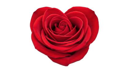 Heart shaped red rose