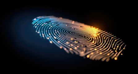 A glowing fingerprint, digital art