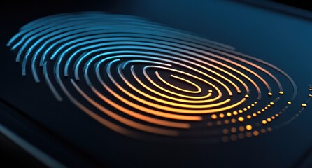 Close-up of a glowing fingerprint