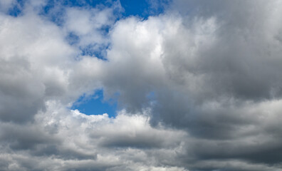 Blue sky and white clouds. Daytime sky. Sky background