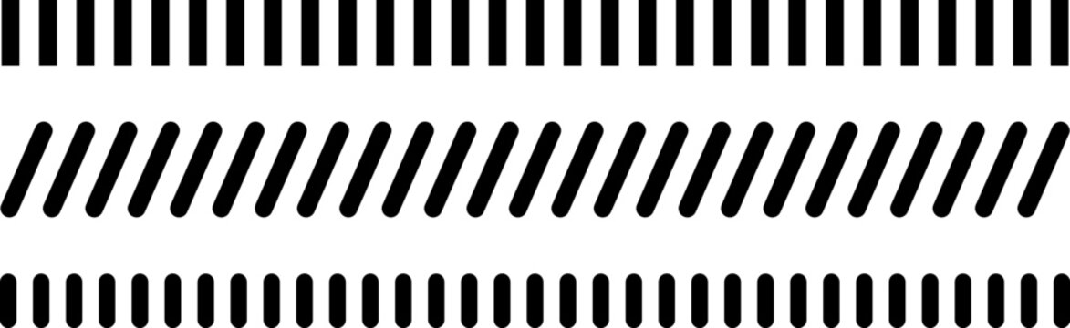 Abstract dashed border divider set vector illustration