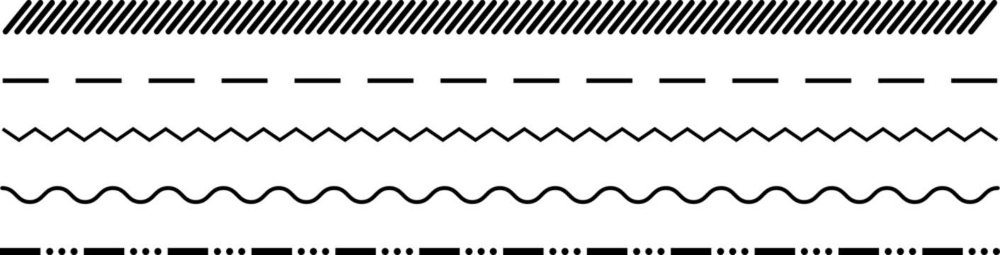 Abstract dashed border divider set vector illustration