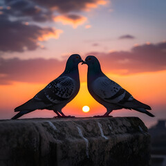 pigeons on the beach