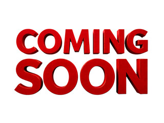 Coming soon message in bold red letters