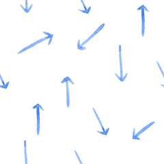 Soft Blue Watercolor Hand Painted Seamless Pattern