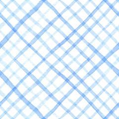 Soft Blue Watercolor Hand Painted Seamless Pattern