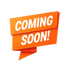 Coming soon orange banner for advertising and promotion