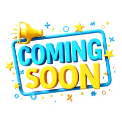 Coming soon announcement with megaphone