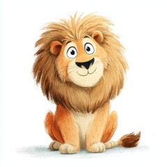Playful lion cartoon for children's books and decor