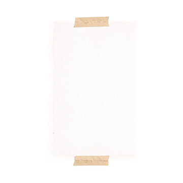 Blank torn paper sheet taped on wall