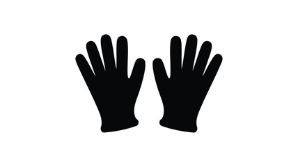 Obraz premium Black gloves on white background for protection and safety