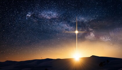 Star Of Bethlehem Or Christmas Golden Star Bright Star In The Night Sky