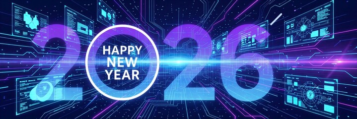 Gradient numbers 2026 new year poster