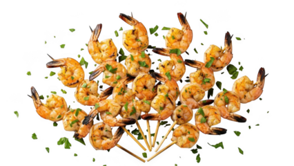 Grilled shrimp skewers with fresh herbs