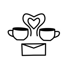 Love and coffee symbol