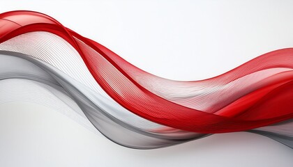Fluid Design Features Transparent Red And Gray Waves Against A Clean White Background Creating A Modern Aesthetic