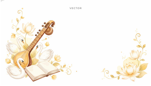 Vasant Panchami indian culture, festival celebration background.
