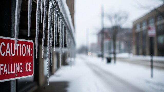 icicles on the building