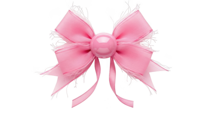 Elegant pink bow with feathers