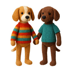 PNG Adorable knitted dog toys