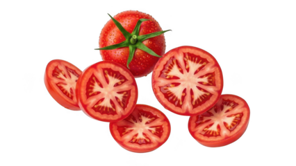 Freshly sliced tomato display