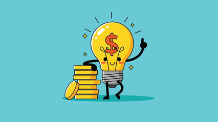 Creative Financial Idea Lightbulb with Money.