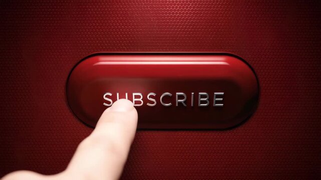 red subscription button for different channels to attract more viewers animation
