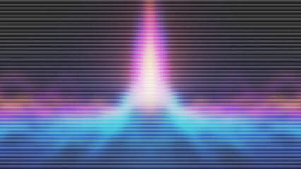 Vibrant multicolored light beam with horizontal stripes background glow