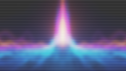 Vibrant multicolored light beam with horizontal stripes background glow