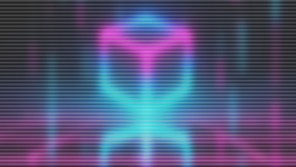 Vibrant neon light background with pink and blue horizontal stripes