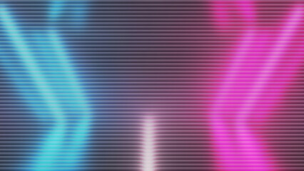 Vibrant neon light stripes in blue pink and purple with black background