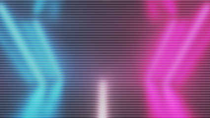 Vibrant neon light stripes in blue pink and purple with black background