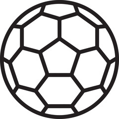 3D vector illustration of a geometric soccer ball isolated on a white background featuring a hexagonal honeycomb pattern and professional network structure design