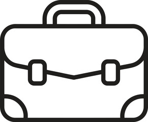 Vector briefcase icon design featuring a professional business suitcase illustration with a handle and lock symbol for web office equipment and travel baggage portfolio concepts