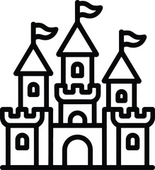 Vector illustration of a simple residential house with roof windows and door in clean icon style for real estate and home design