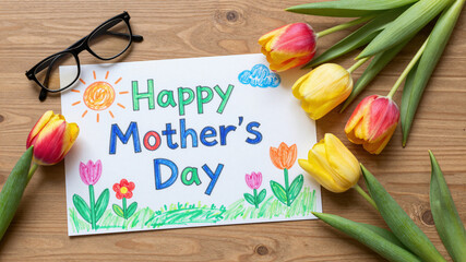 Handmade Card And Spring Flowers