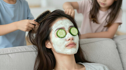 Mom Having Spa Day Home