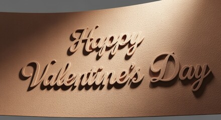 Happy Valentine's Day message on copper background