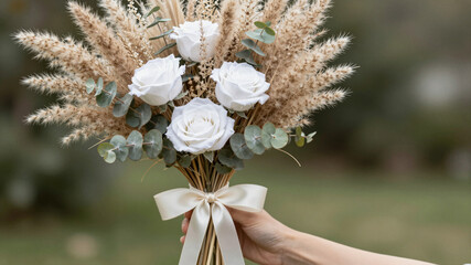 Sustainable Dried Flower Bridal Bouquet