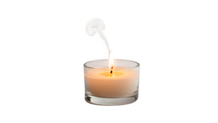 Aromatherapy candle flame isolated on PNG background.