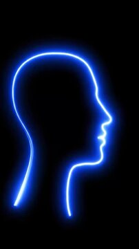 Laser art display in a dark room with vibrant blue light effects and visual movement